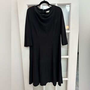 Vintage Joseph Ribkoff Elegant Black Retro Classic Cocktail Swing Dress Size 12